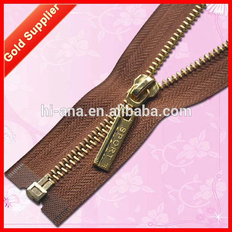 Metal Brass #5 Gold Teeth Zipper O/E