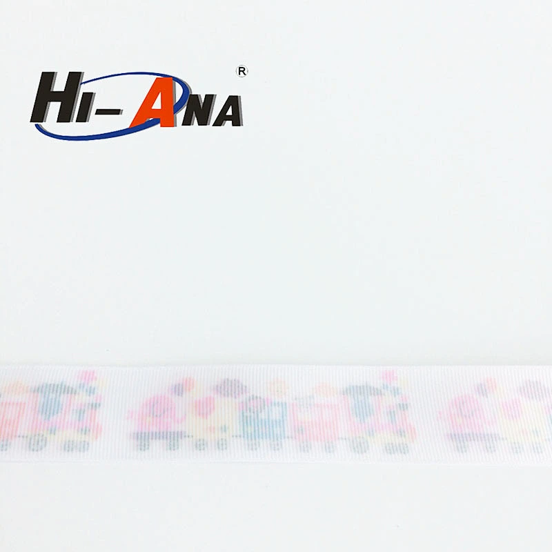 character printed grosgrain ribbon