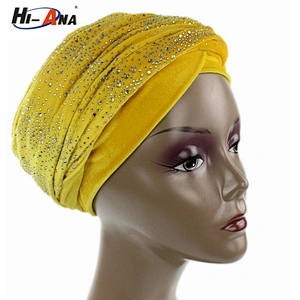 New Design Long Velvet Head Wrap Women Turban Hijab Headscarf