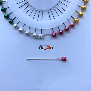 cheap colorful decorative pearl wheel sewing head pin
