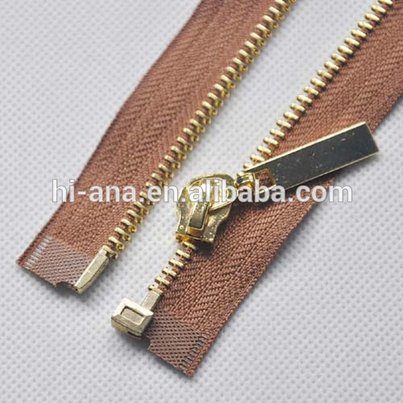Metal Brass #5 Gold Teeth Zipper O/E