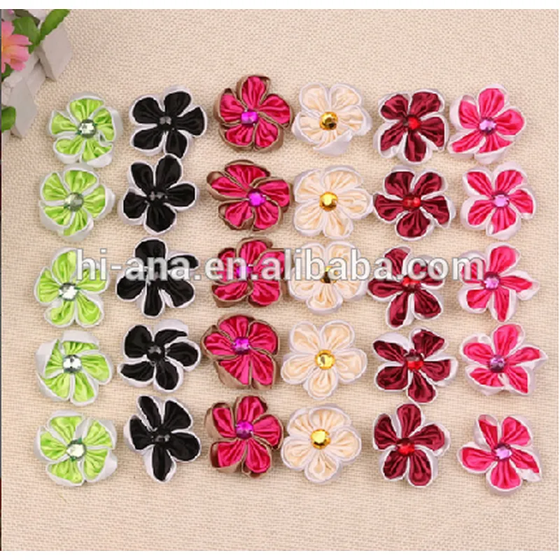 Two - color five - pointed diamond handmade bow small flowers ribbon small flowers ribbon
