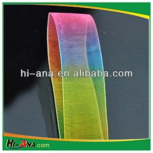 Fancy Organza Silk Ribbon with Rainbow