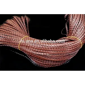 DIY jewelry wire PU leather rope color braided rope wholesale three strands braided 5mm flat leather rope (100 m / roll)