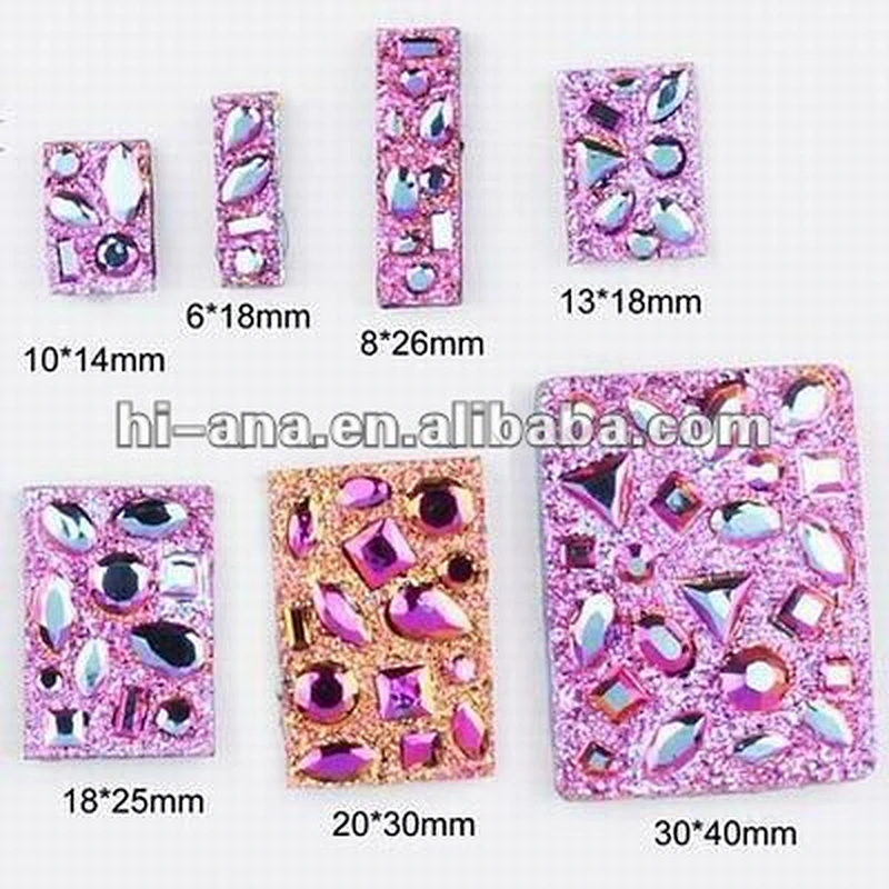 New cosmic baguette Resin stone without hole for decoration