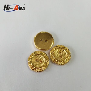 Golden color plastic flat button