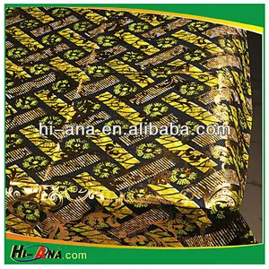 gold print fabric Wax Fabric