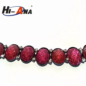 hi-ana rhinestone2 Custom made print logo Sparkly glass rhinestone chain