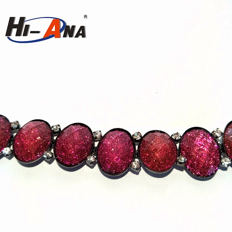 hi-ana rhinestone2 Custom made print logo Sparkly glass rhinestone chain