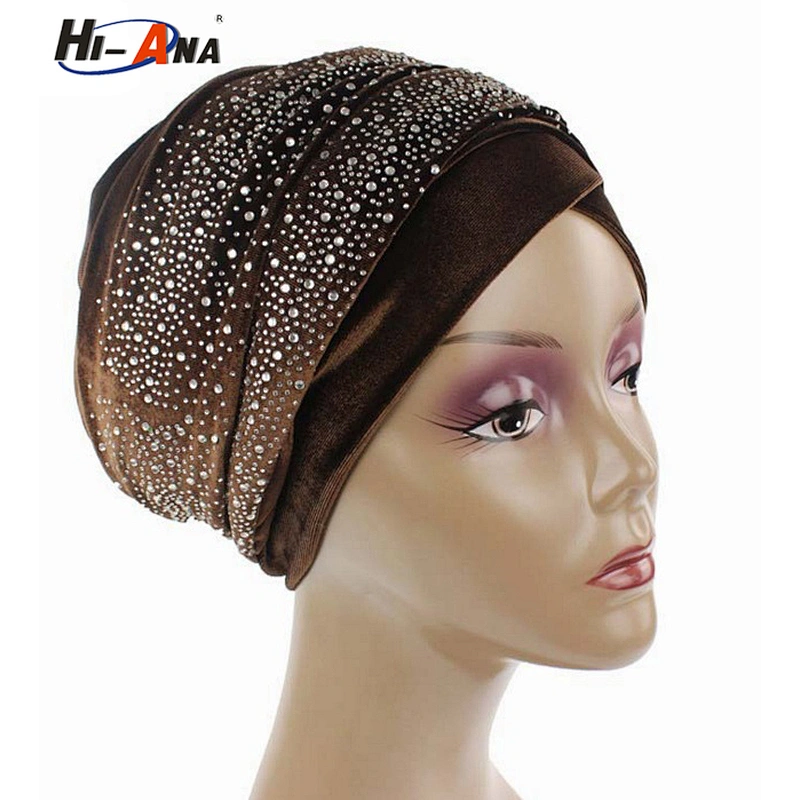 New Design Long Velvet Head Wrap Women Turban Hijab Headscarf