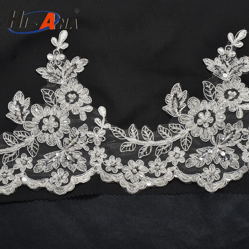 5.5 million units monthly from a 15year upplier Top quality hand embroidery beaded lace