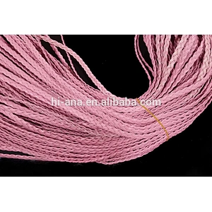 DIY jewelry wire PU leather rope color braided rope wholesale three strands braided 5mm flat leather rope (100 m / roll)