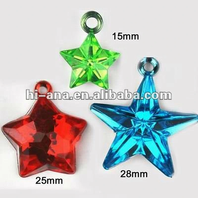 Star Pendant Acrylic Stone Beads without hole