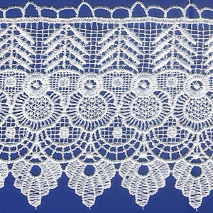 100% Polyester White Lace Embroidery