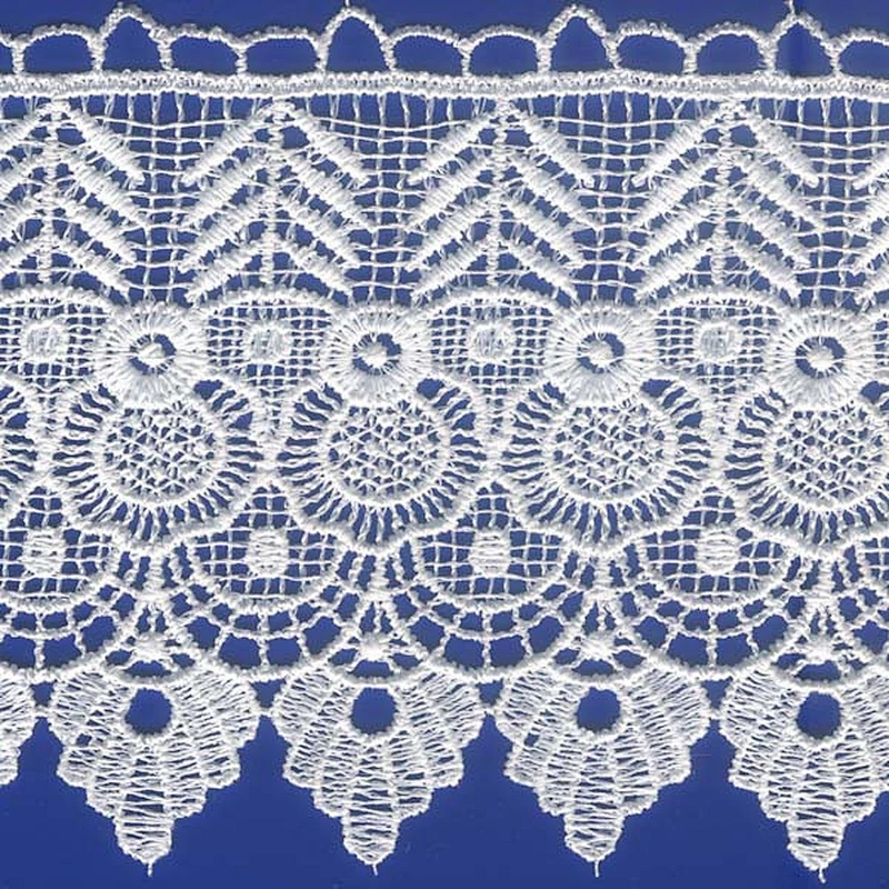 100% Polyester White Lace Embroidery