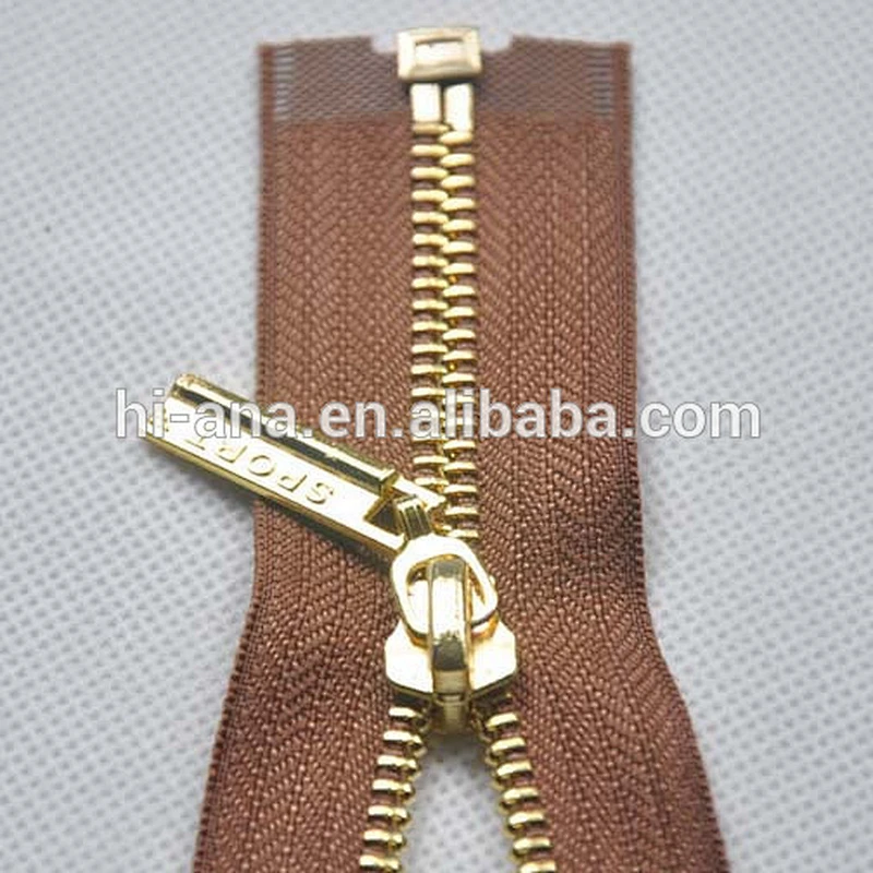 Metal Brass #5 Gold Teeth Zipper O/E