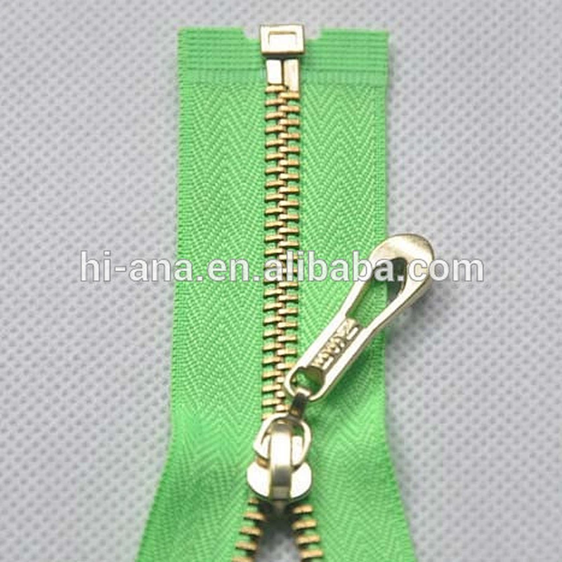 Metal Brass Zipper O/E Golden Teeth