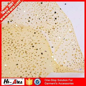 hi-ana fabric2 20 QC staffs ensure the quality Fashion design sequin mesh fabric