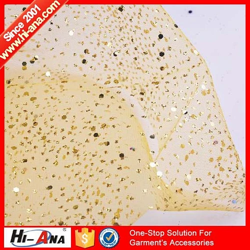hi-ana fabric2 20 QC staffs ensure the quality Fashion design sequin mesh fabric