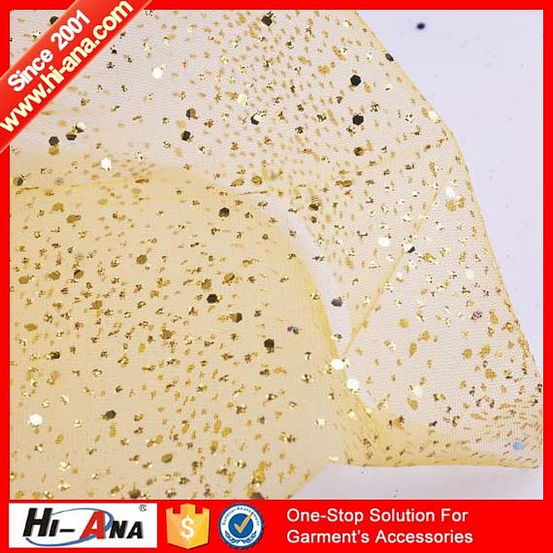 hi-ana fabric2 20 QC staffs ensure the quality Fashion design sequin mesh fabric