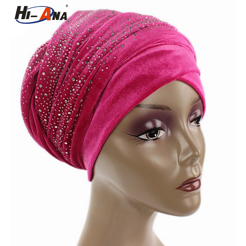 New Design Long Velvet Head Wrap Women Turban Hijab Headscarf