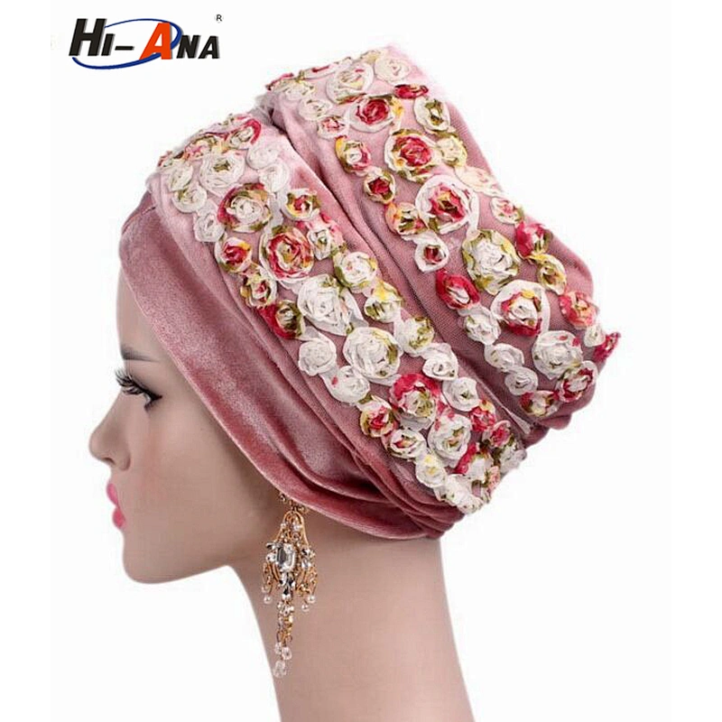 Hi-Ana Fashion Turban Women's Head Wrap Cap with Flowers