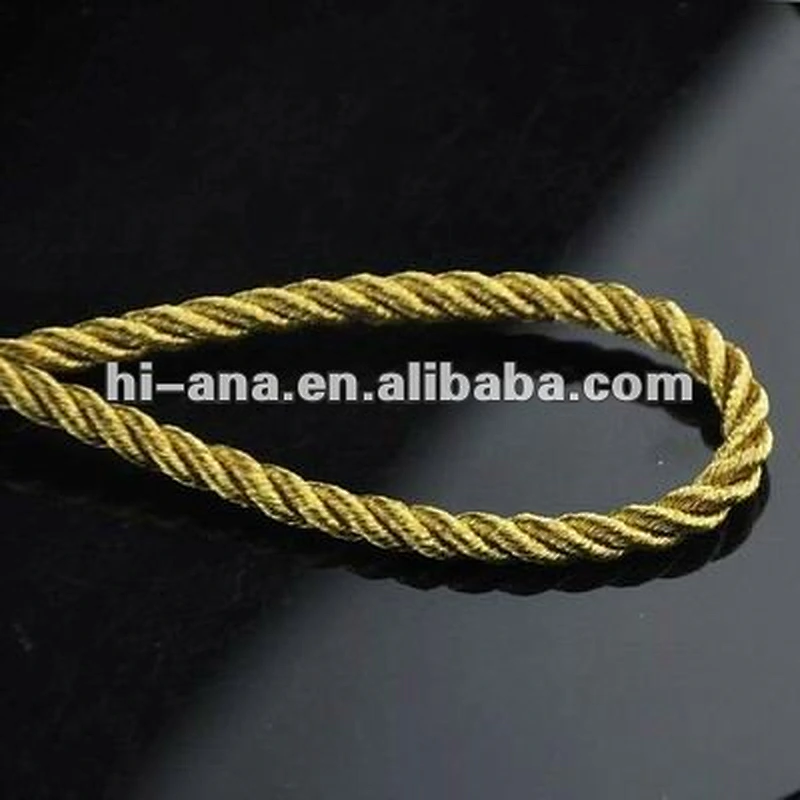 Dia:5mm Decorative metallic rope for curtain China supplier