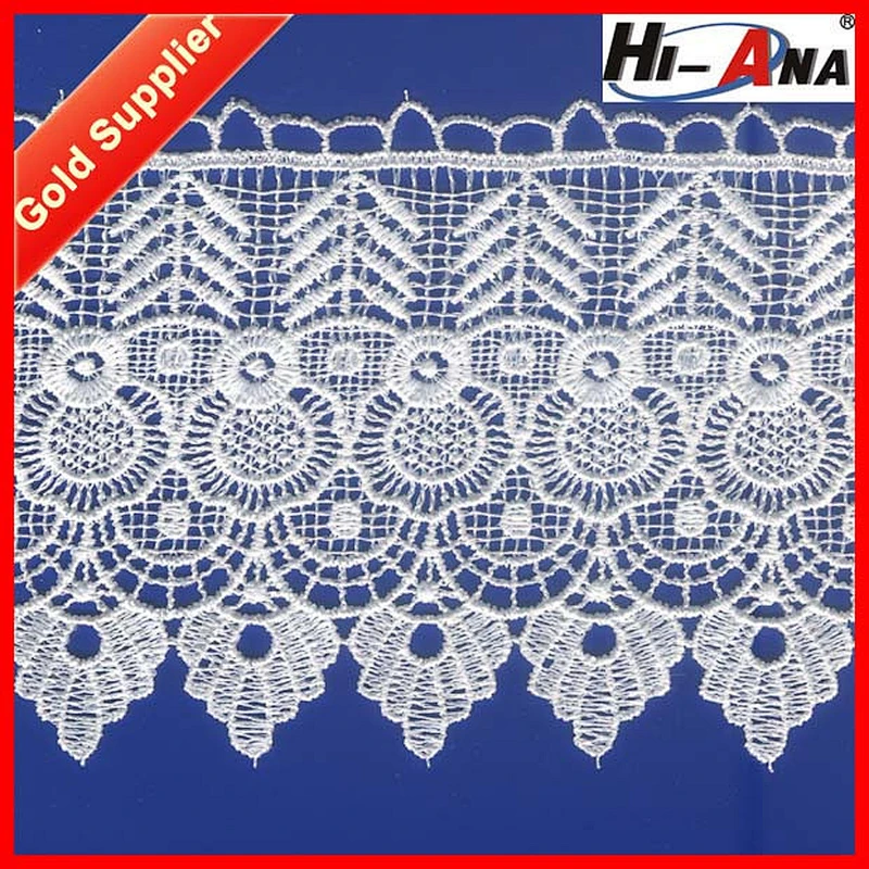 100% Polyester White Lace Embroidery