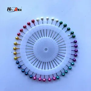 cheap colorful decorative pearl wheel sewing head pin