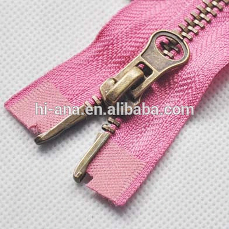 Metal Brass Two Way Zipper O/E