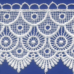 Embroidery Water Soluble Lace Trim Polyester White