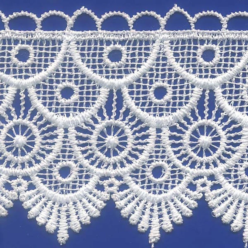 Embroidery Water Soluble Lace Trim Polyester White