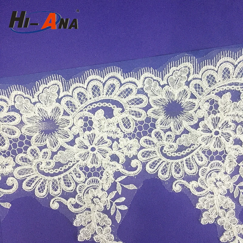 hi-ana lace1 Custom made print logo hot selling embroidery french lace