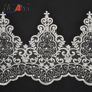 Over 95% accessories exported Beautiful lace sequin embroidery fabric