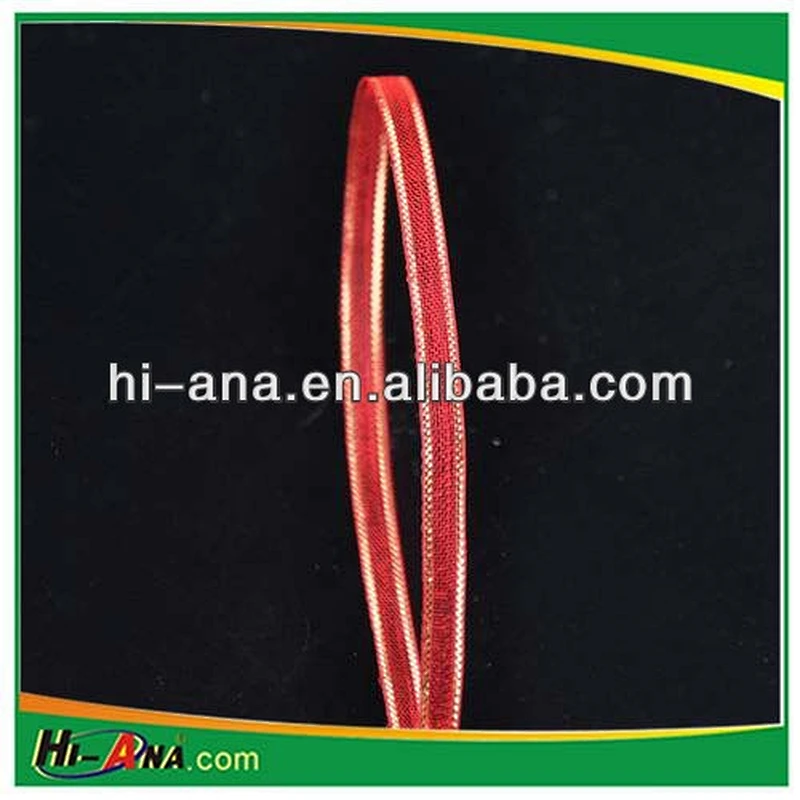 Nylon Organza Ribbon with Gold Edge 1/8