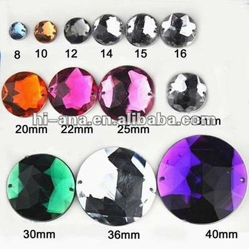 ROUND Acrylic Stone Beads with hole