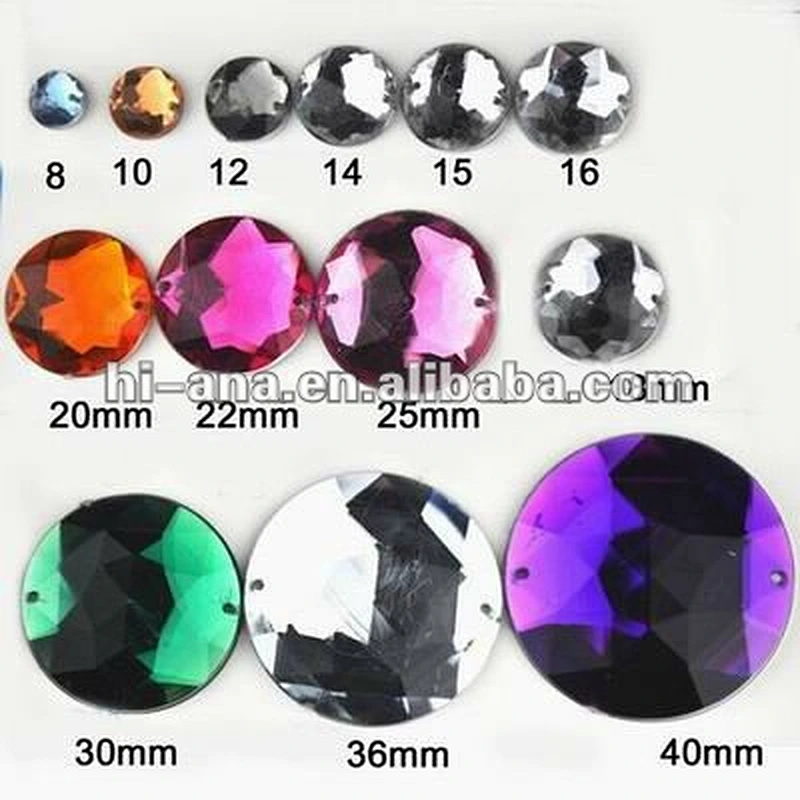 ROUND Acrylic Stone Beads with hole