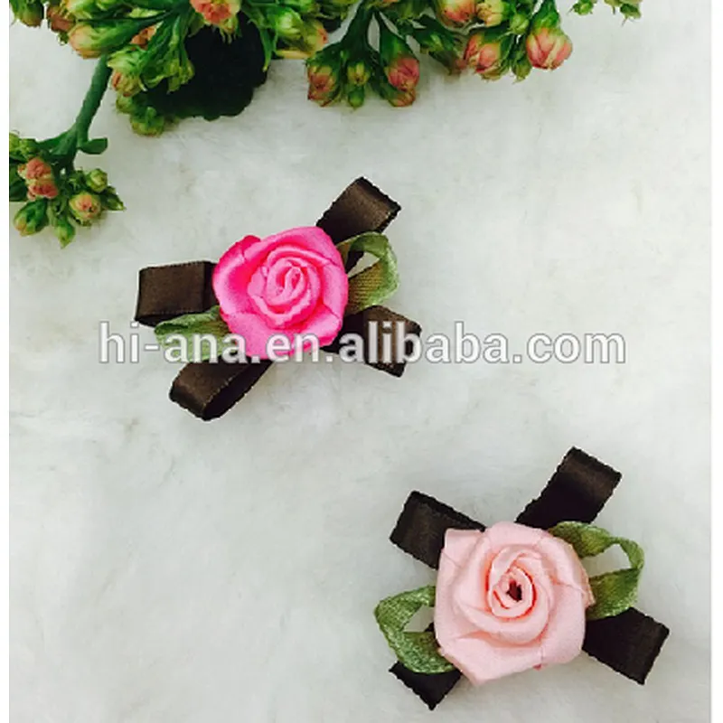 hi-ana artificial flower 2016 new wholesale with leaves rose clothing underwear decorative DIY handmade ribbons flowers