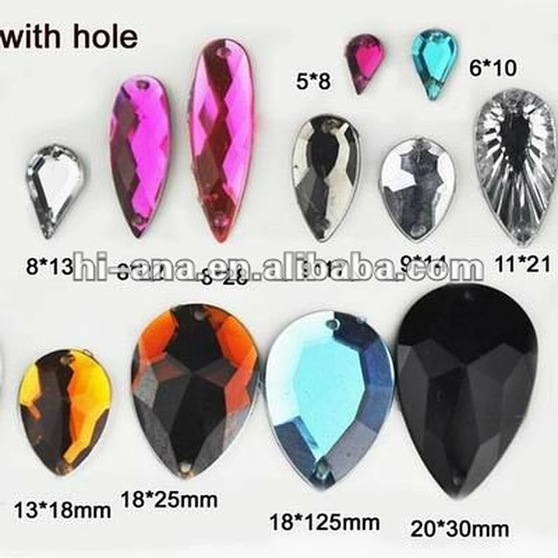 WATER DROP Acrylic Stone Beads with hole