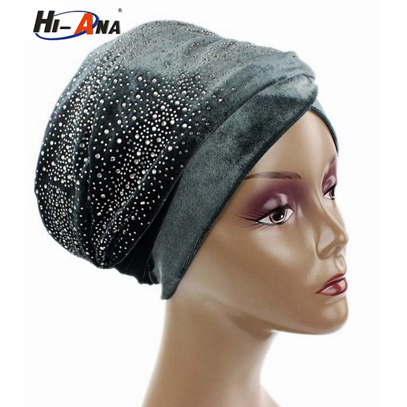 New Design Long Velvet Head Wrap Women Turban Hijab Headscarf