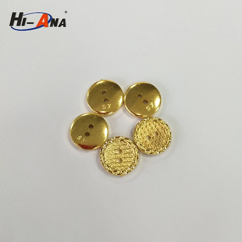 Gold buttons for garment