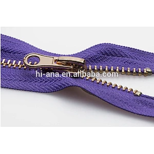 Brass Zippers with Metal Teeth