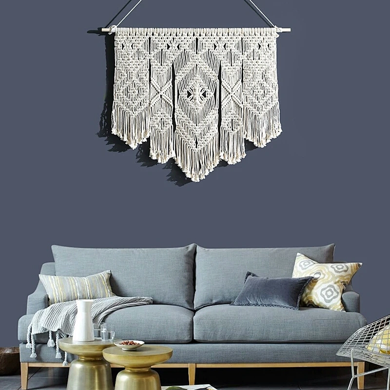 HI-ANA 2018 Pure Cotton thread Made Wall Hanging Macrame Curtains