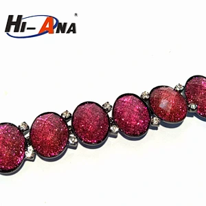 hi-ana rhinestone2 Custom made print logo Sparkly glass rhinestone chain