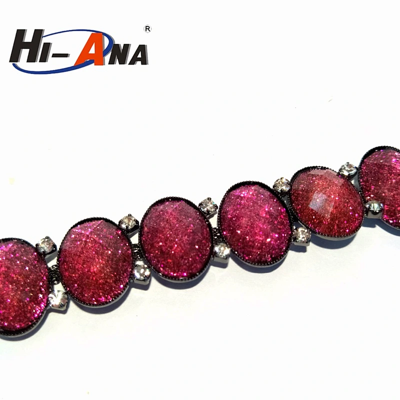 hi-ana rhinestone2 Custom made print logo Sparkly glass rhinestone chain