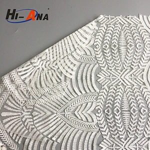 hi-ana fabric2 ISO 9001:2000 certification Top quality lace fabric with rhinestone
