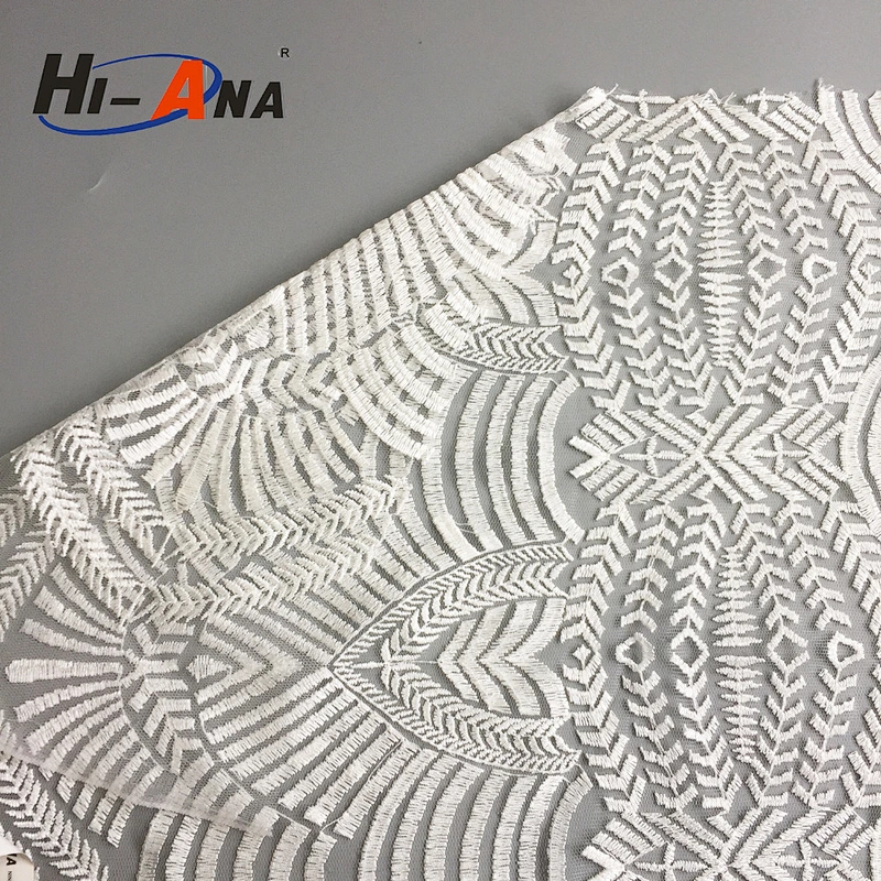 hi-ana fabric2 ISO 9001:2000 certification Top quality lace fabric with rhinestone
