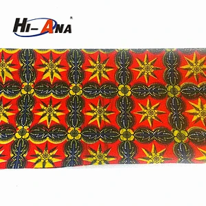 Gold Printed Real Wax Fabric