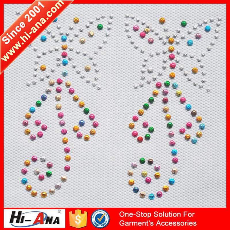 20 QC staffs ensure the quality Color brilliancy rhinestone transfers designs