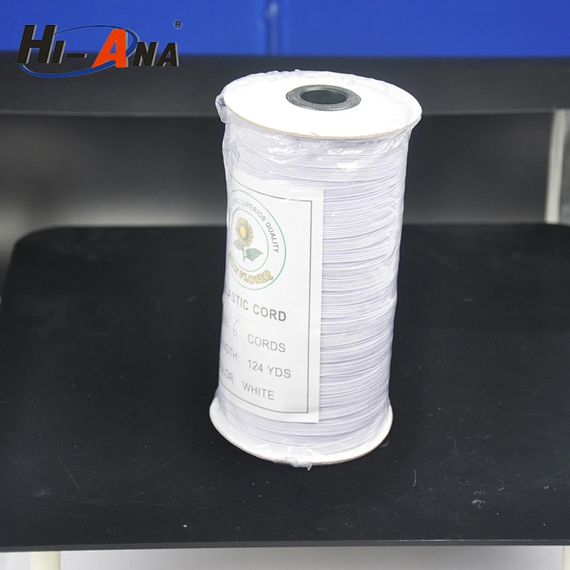 elastic cord size:4mm(6cord).